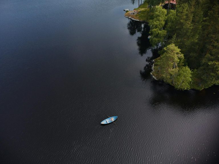 Rowing a boat in Lake