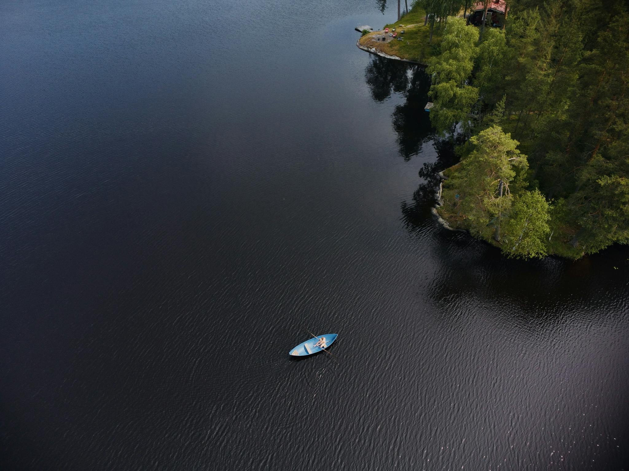 Rowing a boat in Lake